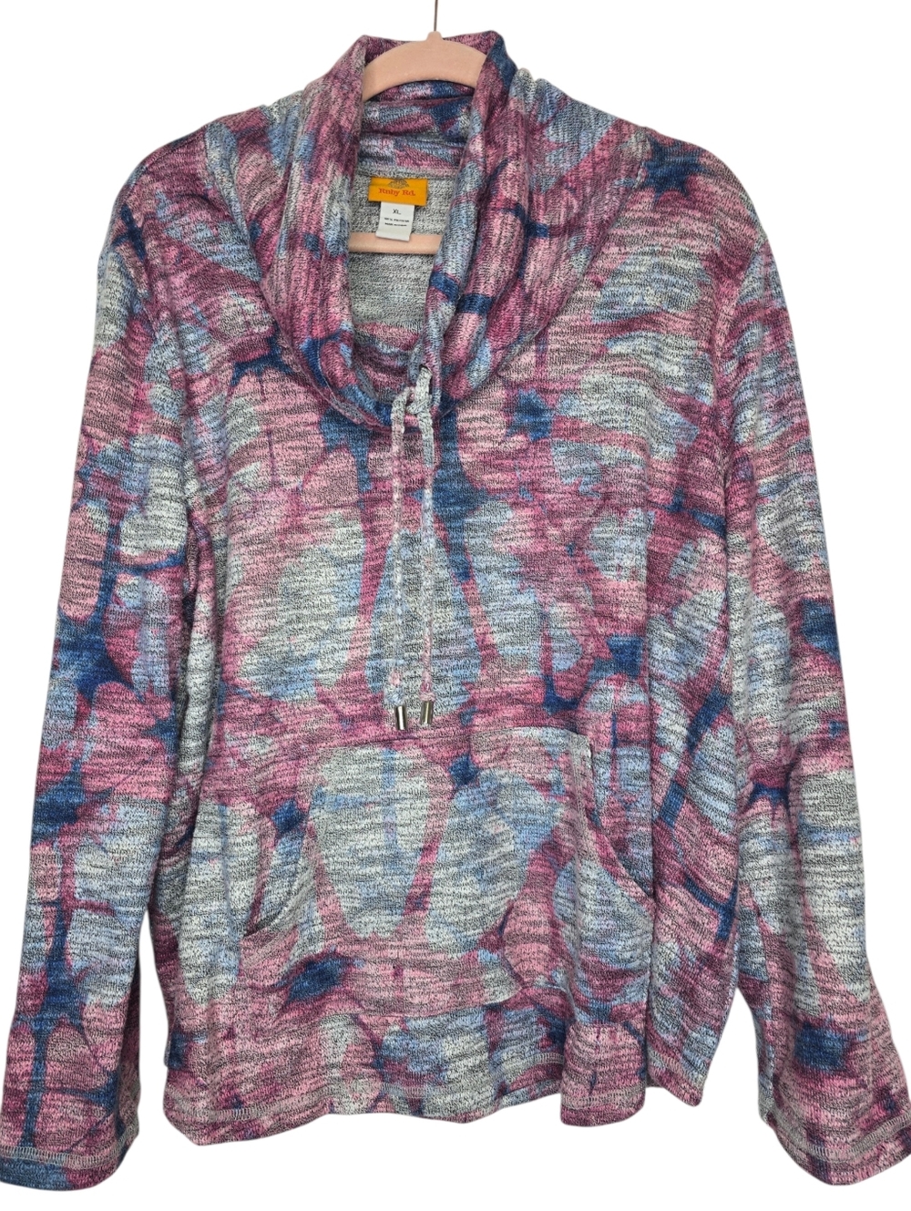 Ruby Rd. purple and blue tie-dye pullover hoodie